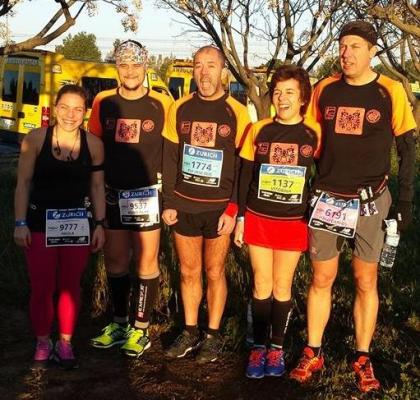 Rodrigues, Monteiro, Mourato e Correiana fantástica Maratona de Sevilha 2015